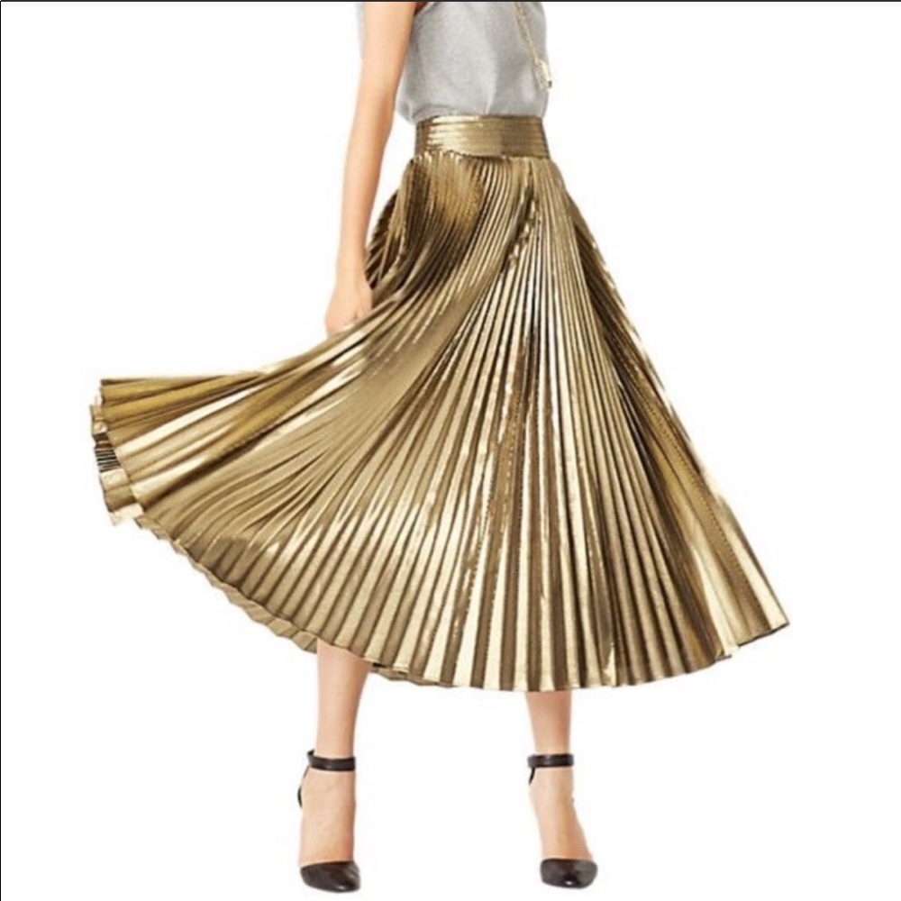Kate Spade Saturday Lightbeam Gold Pleated Skirt